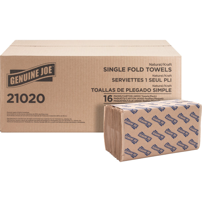 Genuine Joe Single-Fold Value Paper Towels - GJO21020