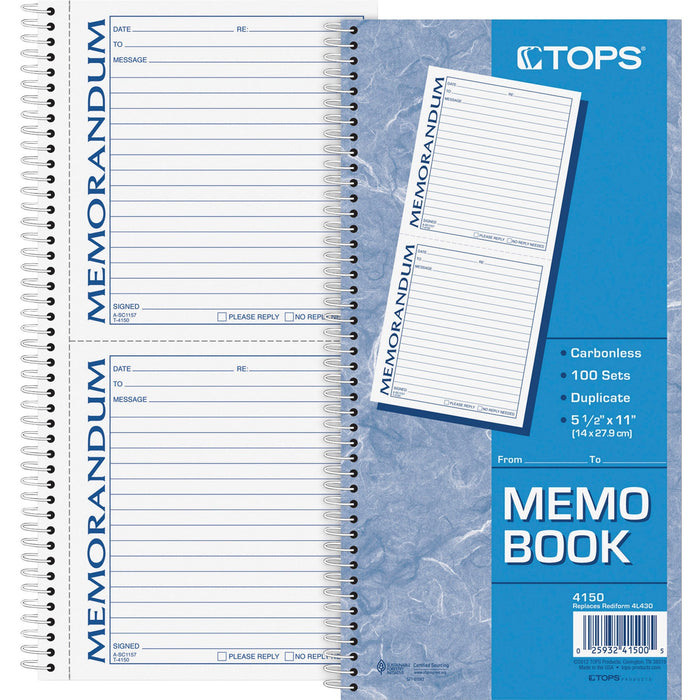 TOPS Memorandum Forms Book - TOP4150