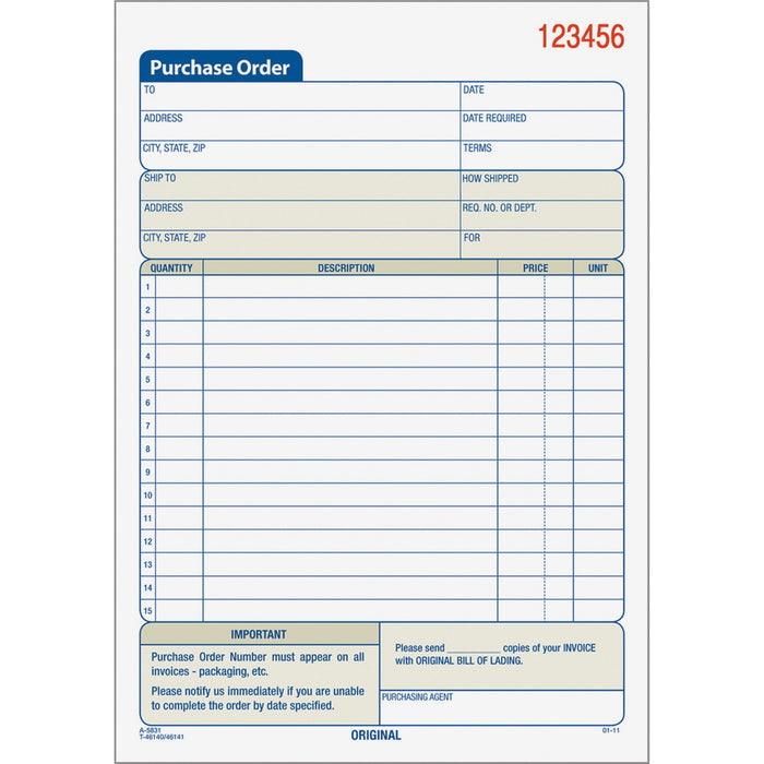 TOPS Carbonless 2-Part Purchase Order Books - TOP46140