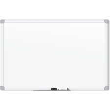 U Brands Magnetic Porcelain Steel Board - 48" (4 ft) Width x 36" (3 ft) Height - White Porcelain Steel Surface - White Aluminum Frame - Rectangle - Horizontal/Vertical - 1 Each