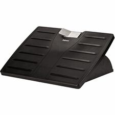 Fellowes Office Suites Adjustable Footrest - 30&deg; Tilt - Black, Silver - 1 Each