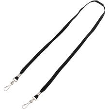 Advantus Face Mask Lanyard - Adjustable - J-Hook Attachment - 30" Length - Black - 10 / Pack