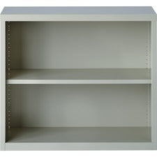 Lorell Fortress Series Bookcase - 34.5" Width x 13" Depth x 30" Height - 2 x Shelf(ves) - Light Gray - Powder Coated - Steel - Recycled