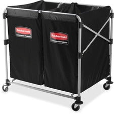Rubbermaid Commercial Collapsible X-Cart - 220 lb Capacity - 35.70" Length x 24.10" Width x 34.60" Height - Stainless Steel Frame - Black - 1 Each