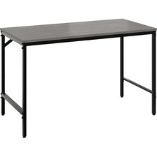 Safco Simple Study Desk - Neowalnut Rectangle, Laminated Top - Black Powder Coat Four Leg Base - 4 Legs x 45.50" Table Top Width x 23.50" Table Top Depth x 0.75" Table Top Thickness - 29.50" Height - Assembly Required - 1 Each