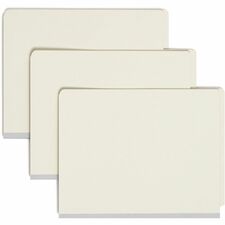 Smead Straight Tab Cut Letter Recycled Classification Folder - 8 1/2" x 11" - 2" Expansion - 2 x 2S Fastener(s) - 2" for Folder - End Tab Location - 2 Divider(s) - 25 pt. - Pressboard - Gray/Green - Heavy Duty, Tear Resistant - 100% Recycled - 10 / Box