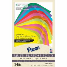 Pacon Kaleidoscope Multipurpose Paper - Lime - Letter - 8 1/2" x 11" - 24 lb Basis Weight - Sustainable Forestry Initiative (SFI) - Lime Green - 500 / Ream