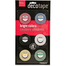 Chartpak Decorative Tape - 27 ft Length x 0.13" Width - Assorted - Creep Resistant - For Decorating - 6 / Pack