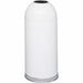 Safco Open Top Dome Waste Receptacle - 15 gal Capacity - 6" Opening Diameter - 34" Height x 15" Depth - Stainless Steel - White - 1 Each