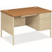 HON Metro Classic HP3251R Pedestal Desk - 29.5" Height x 48" Width x 30" Depth - 2 x Box, File Drawer(s)Right Side - Square Edge - Finish: Harvest, Putty
