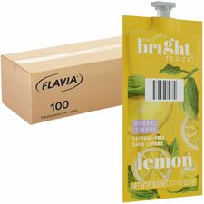The Bright Tea Co. Lemon Herbal Tea Freshpack - Compatible with Flavia Aroma, Flavia Creation 300, FLAVIA Creation 600 - Herbal Tea - 100 / Carton