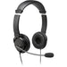 Kensington Classic 3.5mm Headset with Mic - Stereo - Mini-phone (3.5mm) - Wired - Over-the-head, On-ear - Binaural - Circumaural - 6 ft Cable - Noise Cancelling Microphone - Noise Canceling - Black