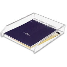 Kantek Letter Tray - 1 Tier(s) - 2.50" Height x 10.50" Width x 13.75" Depth - Desktop - Non-skid Base - Clear - Acrylic - 1 Each