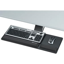 Fellowes Designer Suites Compact Keyboard Tray - 3" Height x 27.5" Width x 18" Depth - Black - 1 Each