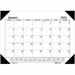 House of Doolittle Economy Refillable Desk Pad - Julian Dates - Monthly - 12 Month - January 2026 to December 2026 - 1 Month Single Page Layout - 22" x 17" Sheet Size - 2.88" x 2.25" Block - Desk Pad - White, Black - Leatherette - 1 Each
