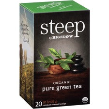 Steep by Bigelow Organic Pure Green Tea Bag - Green Tea - 20 Teabag - 20 / Box