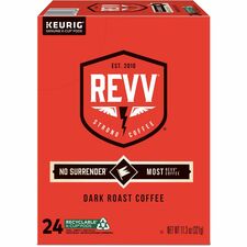 Revv K-Cup, Pod No Surrender Keurig Single-Serve K-Cup Pods, Dark Roast Coffee, 24 Count - Compatible with Keurig Brewer - Dark - K-Cup, Pod - Kosher - 24 / Pack