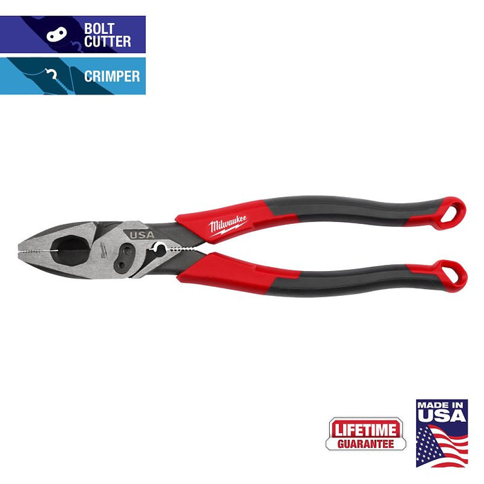 Milwaukee MT550C Lineman's Pliers, 1.39 in Jaw Opening, 0.74 in W Jaw, 9 in OAL
