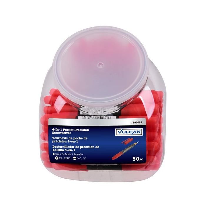 Vulcan JLW714401 4-in-1 Screwdriver Pocket Set, 5-1/4 in OAL