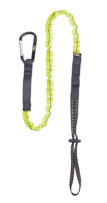 CLC 1030 Tool Lanyard, 39 to 56 in L, 6 lb Working Load, Black/Green, Carabiner End Fitting