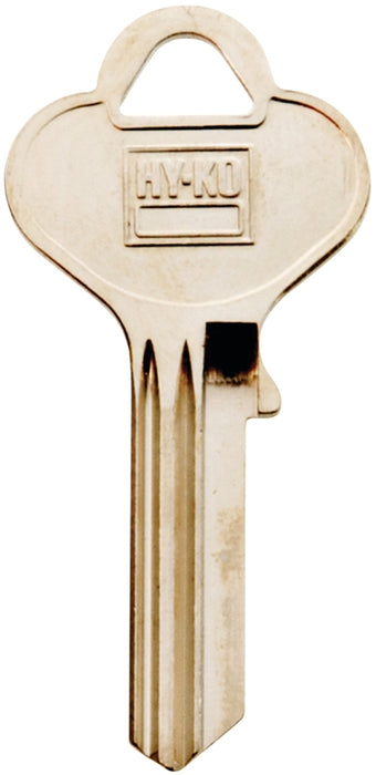 Hy-Ko 11010T7 Key Blank, Brass, Nickel, For: Taylor Cabinet, House Locks and Padlocks
