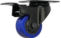 Shepherd Hardware 3658 Swivel Caster with Brake, 2 in Dia Wheel, TPU Wheel, Black/Blue, 135 lb