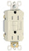 Pass & Seymour radiant Series 1597TRLACCD4 GFCI Duplex Receptacle, Nylon, Light Almond, 2-Pole, 15 A, 125 VAC