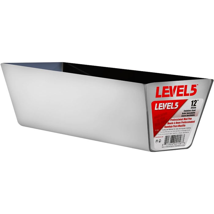Level5 5-332 Curved Bottom Mud Pan, Stainless Steel