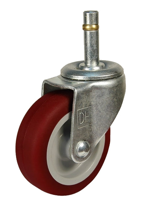 Dh Casters C-LI40GRPUS Swivel Caster, 7/16 x 1-1/2 in Plate, 4-3/4 in H Dimensions, 4 in Dia Wheel, 1 in W Wheel, 150 lb