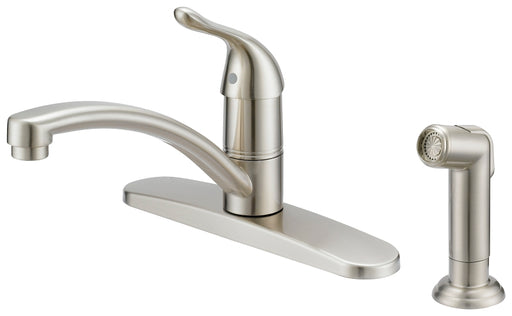 Boston Harbor 67534-1004 Kitchen Faucet, 1.8 gpm, 1-Handle, 4-Faucet Hole, Metal/Plastic, Brushed Nickel