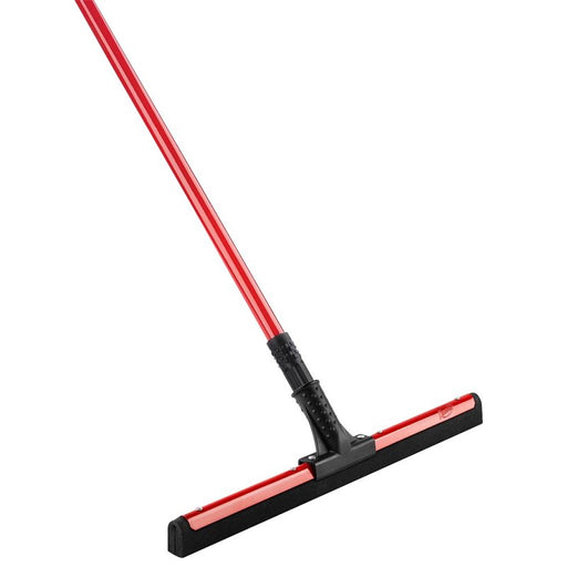 Libman 191 Flexible Blade Floor Squeegee, 18 in Blade, Straight Double Blade, Rubber Blade, Steel Handle, Red