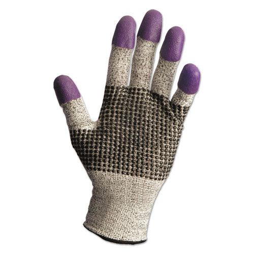 G60 PURPLE NITRILE Cut-Resistant Gloves, EN388: 4340, 9.45" Long, Large (Size 9), Black/White, 12 Pairs/Carton