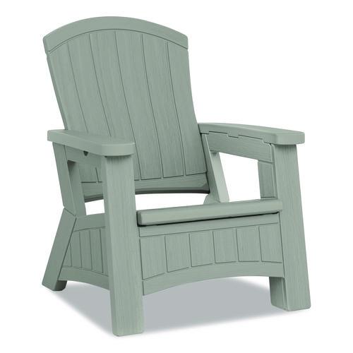 Adirondack Chair with Storage, Supports Up to 375 lb, 14.5" Seat Height, 30" x 32.5" x 38.5", Dove Gray