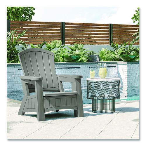 Adirondack Chair with Storage, Supports Up to 375 lb, 14.5" Seat Height, 30" x 32.5" x 38.5", Dove Gray