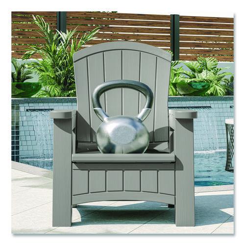 Adirondack Chair with Storage, Supports Up to 375 lb, 14.5" Seat Height, 30" x 32.5" x 38.5", Dove Gray