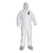 A45 Liquid/Particle Protection Surface Prep/Paint Coveralls, 3X-Large, White, 25/Carton