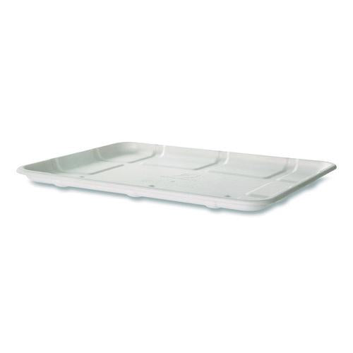 Meat and Produce Food Trays, 10.52 x 8.5 x 0.5, White, Sugarcane Fiber, 300/Carton