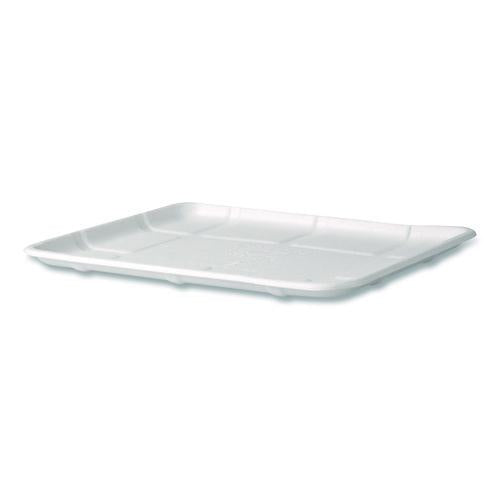Meat and Produce Food Trays, 10.52 x 8.5 x 0.5, White, Sugarcane Fiber, 300/Carton