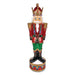 Nutcracker Christmas Decor, AC Powered, Blue/Green/Red/Yellow LED Lights, 10" x 11.37" x 36.5", Red