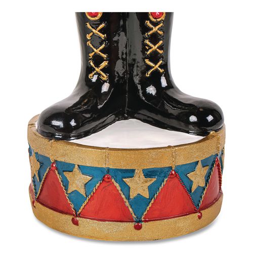 Nutcracker Christmas Decor, AC Powered, Blue/Green/Red/Yellow LED Lights, 10" x 11.37" x 36.5", Red 4