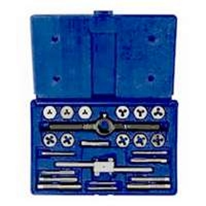 Irwin POWER-GRIP 26313 Tap and Die Set, 24-Piece, HCS, Includes: 10 mm- 1.5, 12 mm- 1.5, 12 mm- 1.75 Metric Plug Tap