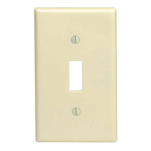 Leviton 020-86001-000 Wallplate, Standard-Size, 4-1/2 in L, 2-3/4 in W, 1-Gang, Thermoset, Ivory
