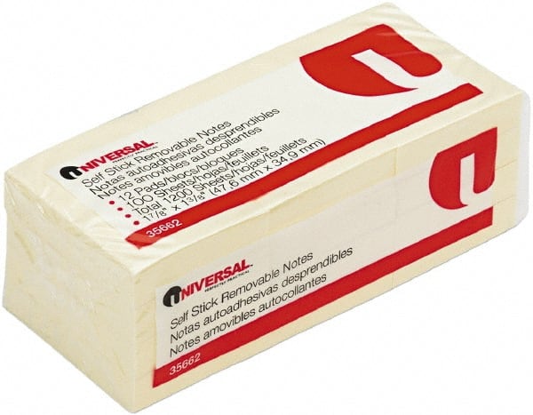 Universal Self-Stick Note Pads 12/pack - DS UNV35662 VMG FED FOUND PLATINUM - DS