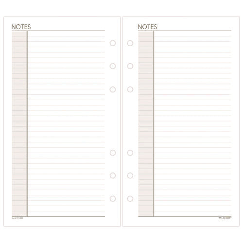 Lined Notes Pages For Planners/organizers, 6.75 X 3.75, White Sheets, Undated