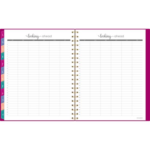 Harmony Weekly/monthly Poly Planner, Weekly: Vertical Format, 11 X 9.38, Purple/gold Cover, 13-month (jan To Jan): 2025-2026