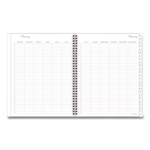 Mina Weekly/monthly Planner, Floral Artwork, 11 X 8.5, White/violet/peach Cover, 12-month (jan To Dec): 2025