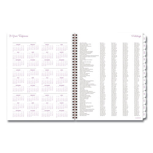 Mina Weekly/monthly Planner, Floral Artwork, 11 X 8.5, White/violet/peach Cover, 12-month (jan To Dec): 2025