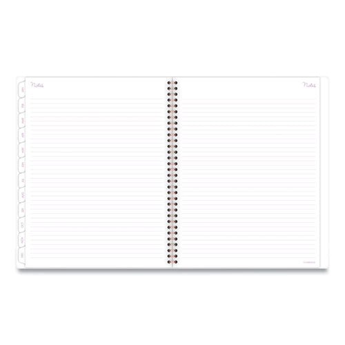 Mina Weekly/monthly Planner, Floral Artwork, 11 X 8.5, White/violet/peach Cover, 12-month (jan To Dec): 2025