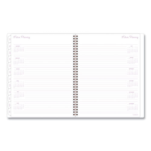 Mina Weekly/monthly Planner, Floral Artwork, 11 X 8.5, White/violet/peach Cover, 12-month (jan To Dec): 2025