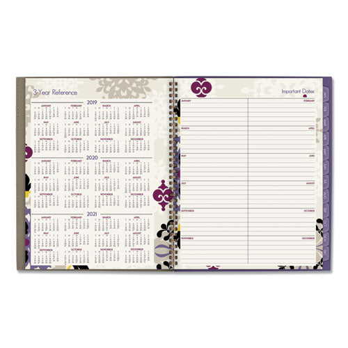 Vienna Weekly/monthly Appointment Book, Geometric Artwork, 11 X 8.5, Purple/tan Cover, 12-month (jan To Dec): 2025